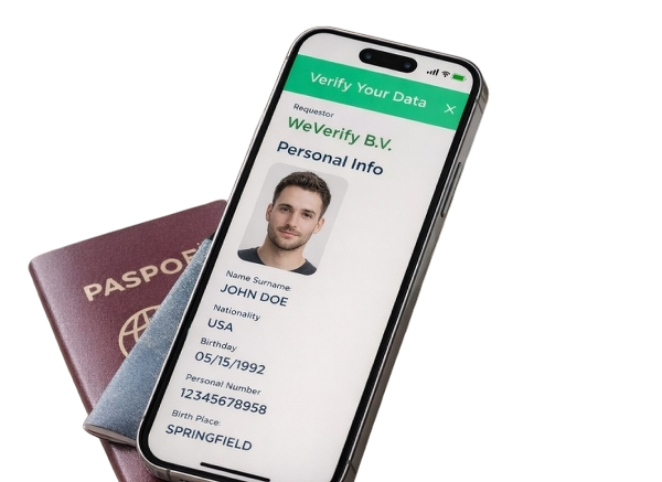 WeVerify NFC chip reading step in the mobile app
