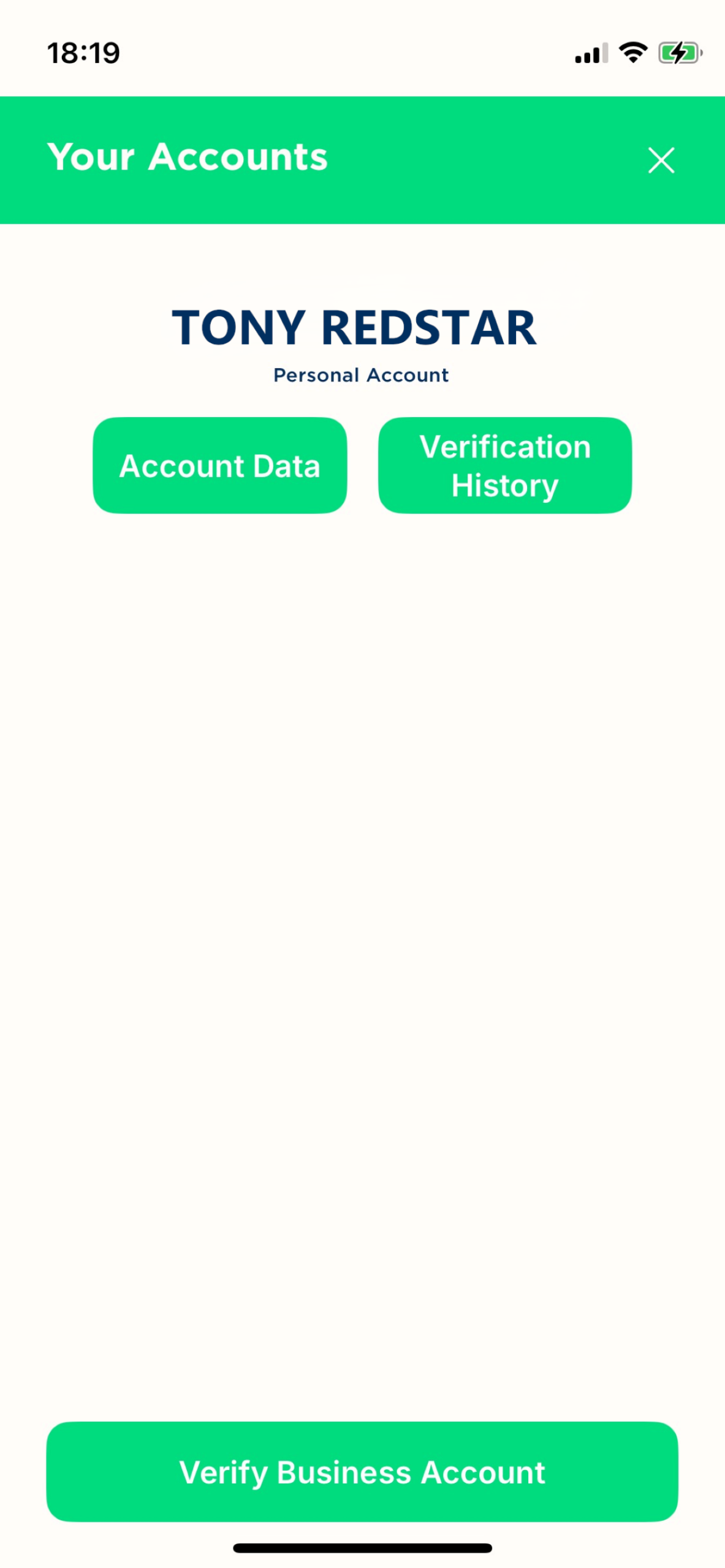 WeVerify candidate data verification screen in the mobile app